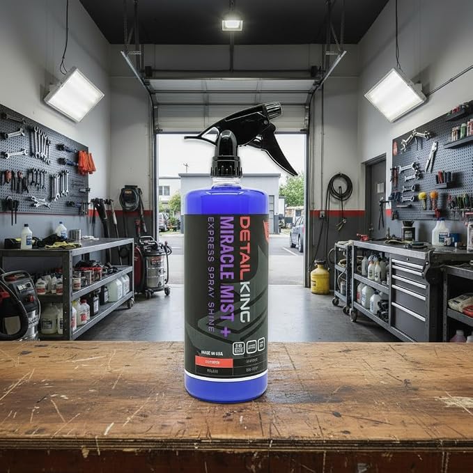 Detail King Miracle Mist+ Car Cleaning Spray Wax for Waterless Car Wash - Car Window Cleaner - Safe on all Surfaces - 32 Oz