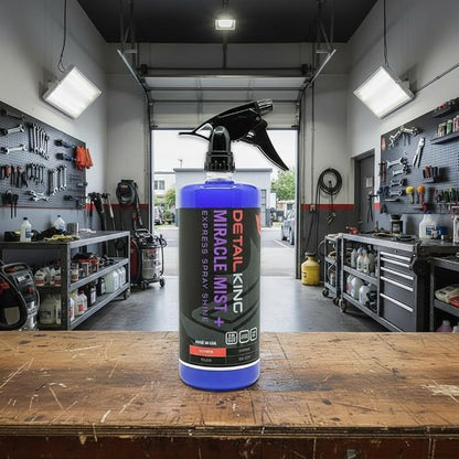Detail King Miracle Mist+ Car Cleaning Spray Wax for Waterless Car Wash - Car Window Cleaner - Safe on all Surfaces - 32 Oz