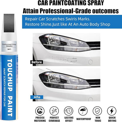 Carbonized Gray Metallic(M7) Touch Up Paint Compatible with Ford 2-in-1 Car Scratch Repair Pen for Rock Chips, Door Scratches&Paint Nicks Exact Color Match Quick Dry DIY Fix for F-150 Explorer