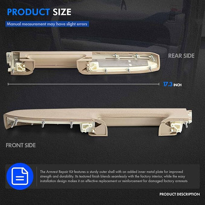 22818472 Front Right Passenger Side Armrest Repair Kit Fit for Chevy Silverado 1500 2500HD 3500HD 2010-2014 For GMC Sierra 1500 2500 HD 3500 HD 2010-2014 Door Panel with Release Handle Below Armrest