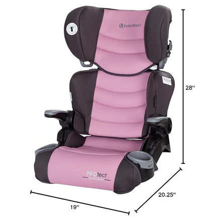 Baby Trend Protect 2-in-1 Folding Booster Seat, Dash Rose – Fold-Flat Travel-Ready Design, Lightweight Build, Belt-Positioning Comfort