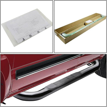 3 Inches Side Step Nerf Bar Running Board Compatible with Jeep Wrangler 87-06, Stainless Steel, Black Powdercoated