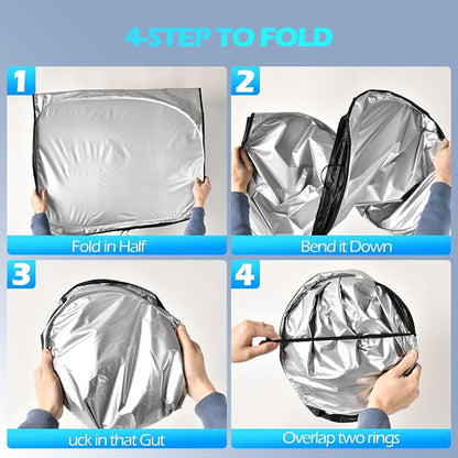 FLORICH Car Windshield Sunshade Reflective Car Sun Protection Blocks 99% Heat & Keeps Interior Cool Foldable Sun Visor Cover Universal Fits Cars, SUVs, Trucks Accessories for Summer 59"x33"
