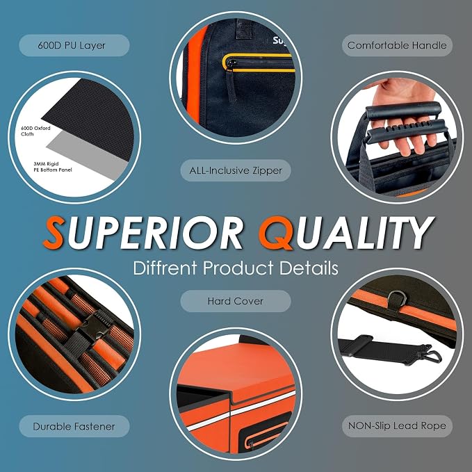 SugarFox 95L Car Trunk Organizer & Storage With 26L Ice Pack, Waterproof Foldable | Trunk Organizers for SUVs & Cars, Car Storage Organizer, Great Gift for Drivers (Orange-M004)