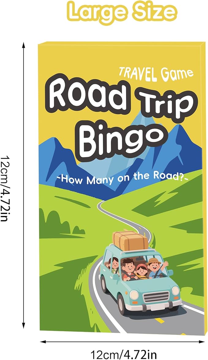 Road Trip Bingo Travel Game for Kids & Families | Road Trip Essentials, Reusable Activity, Dry-Erase Cards, Perfect for Car Rides & Vacations