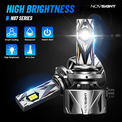 NOVSIGHT 𝟵𝟬𝟬𝟱/𝗛𝗕𝟯 Fog Bulbs Upgrade, 900% Brighter 95,000LM, 240W Performance, Enhanced Cooling, 5-Min Installation, 100,000+ Hour Lifespan, IP68 & CANBUS Compatible, Pack of 2