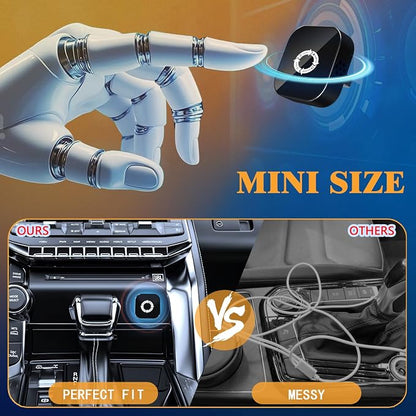 4 in 1 Screen Mirroring Wireless CarPlay Adapte, 2026 Upgraded Wired to Wireless for Apple CarPlay & Android Auto & AirPlay & MirrorLink, Mini USB Car Play Adapter with Type-C Extension, Plug and Play