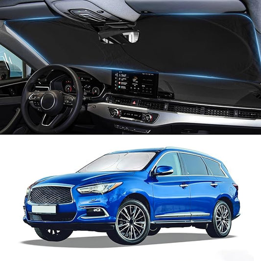 Sun Shade for Infiniti QX60 Windshield Sunshade fit for Infiniti QX60 2014-2021 Accessories Front Window Cover Shield Car Visor Protector Block UV Ray Heat