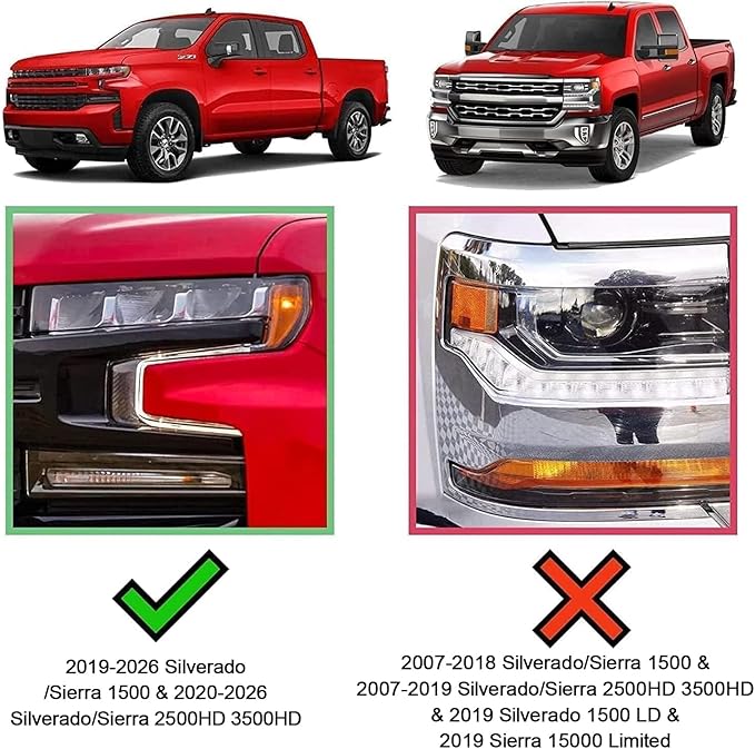COMNOVA 6 Inches Double Cab Running Boards for 2019-2026 Chevy Silverado/GMC Sierra 1500 Double Cab, 2020-2026 Silverado/Sierra 2500HD 3500HD, Stainless Steel Silverado Running Boards.