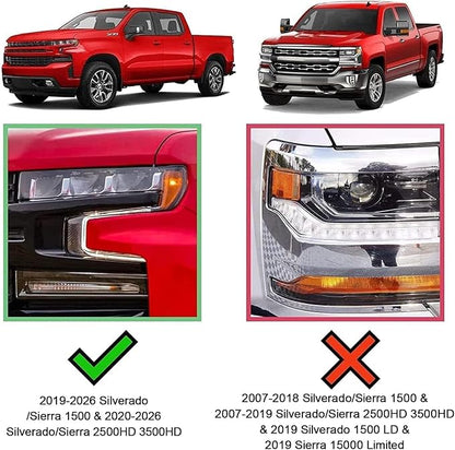COMNOVA 6 Inches Double Cab Running Boards for 2019-2026 Chevy Silverado/GMC Sierra 1500 Double Cab, 2020-2026 Silverado/Sierra 2500HD 3500HD, Stainless Steel Silverado Running Boards.
