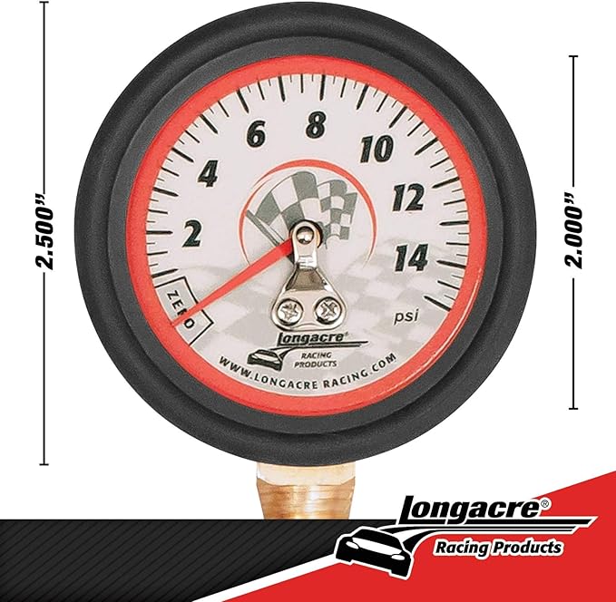 Longacre 52-52034 0-15 PSI Tire Pressure Gauge, 2 Inch