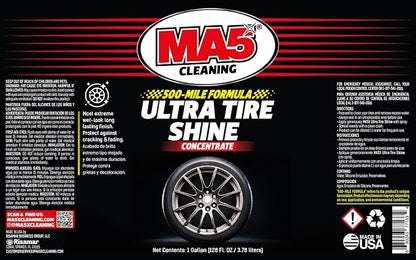 MA5X Ultra Tire Shine | Wet-Look Car Tire Shine Spray & Protectant | Tire Black Finish, No-Sling Formula, Professional Concentrated Shine | Gallon Refill | Pack of 1