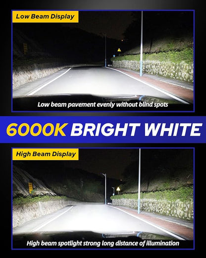 AUTOONE 9005 9006 Light Bulbs Combo, Super Bright 6000K Cool White, 1:1 Mini Halogen Size 9005 HB3 & 9006 HB4 Accessory Fog Light, Non-Polarity Plug and Play, Pack of 4