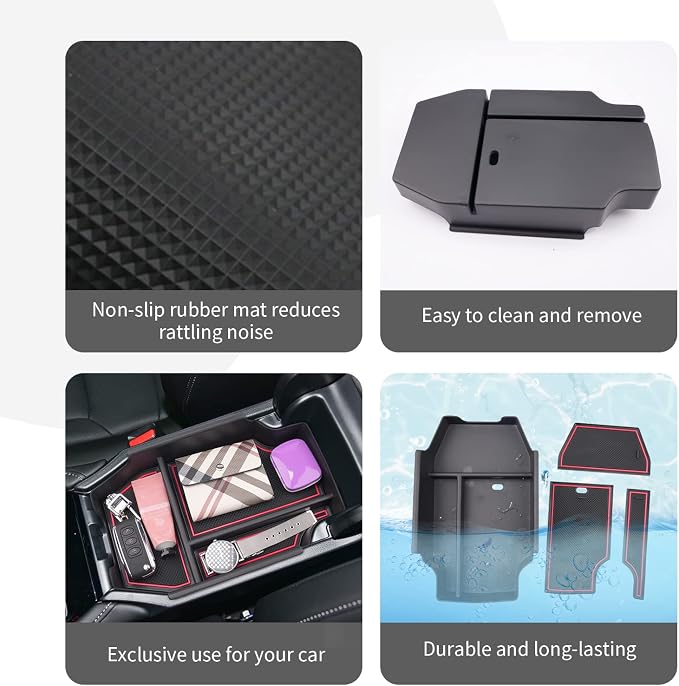 CDEFG 2023-2026 Accord Center Console Accessory Organizer for 2023 2024 2025 2026 Accord Sport EX-L L Touring LX EX Console Armrest Tray Storage Box 2023-2026 Accord 11th Gen Hybrid Accessories (Red)