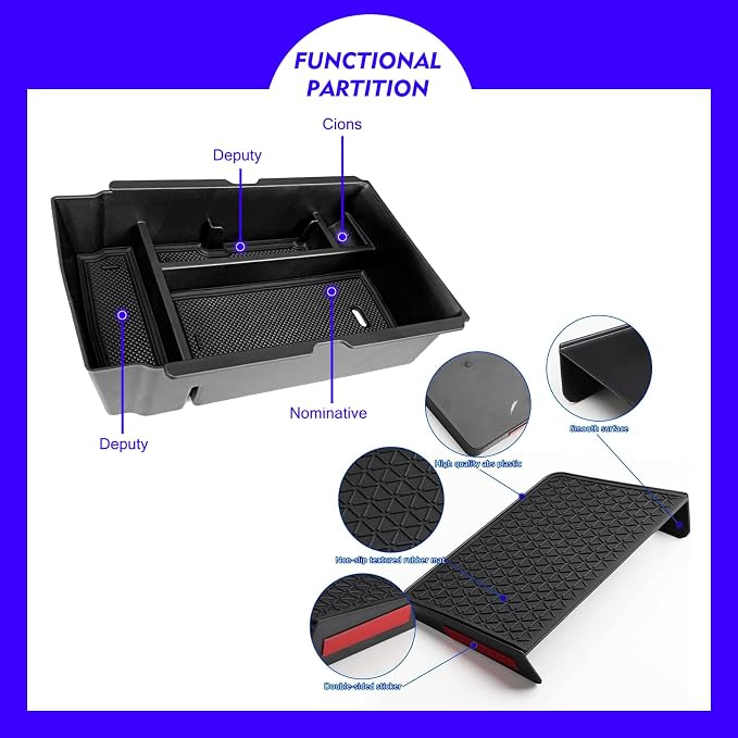 2PCS 2024 2025 2026 Honda CR-V CRV Hybrid Accessories Center Console Organizer Tray for 2025 2024 2023 Honda CR-V (Hybrid) Console Organizer 2024 CRV Console Armrest Tray 2025 CR-V Storage Box
