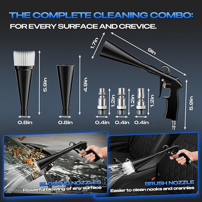 Detailing Car Cleaning Gun Interior Dryer Air Blow Gun, High Pressure Blower Gun, Car Detailing Tools for Quickly Blowing Out Dirt and DustWorking with Air