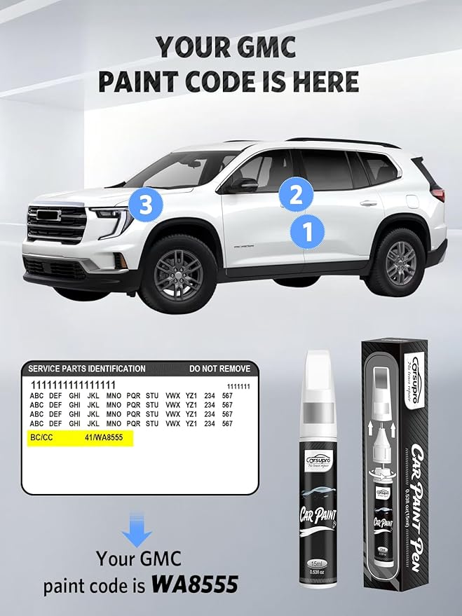 Onyx Black/Void Black(GBA/WA8555) for GMC Touch Up Paint Pen, 2 in 1 Car Scratch Remover with Pen Tip and Brush, Precise Color Match for Car Paint Scratch Repair, Quickly and Easily Fix Chips and Nicks
