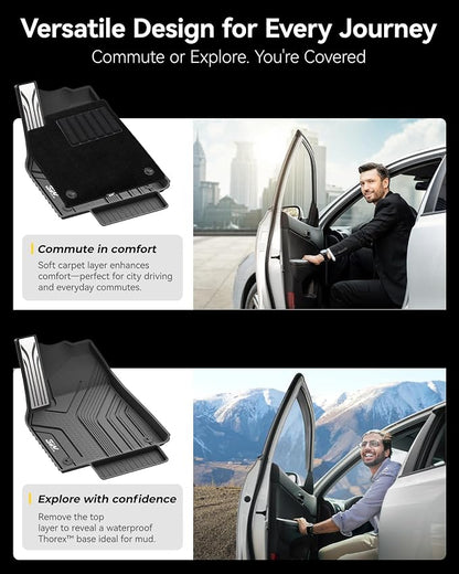 3W Tesla Model Y Juniper Floor Mats(not for Standard), Metal Pedal, Carpets Double Layer, 2025 2026 Model Y Accessories, TPE All Weather Waterproof Custom Fit Liners, Vigormold™