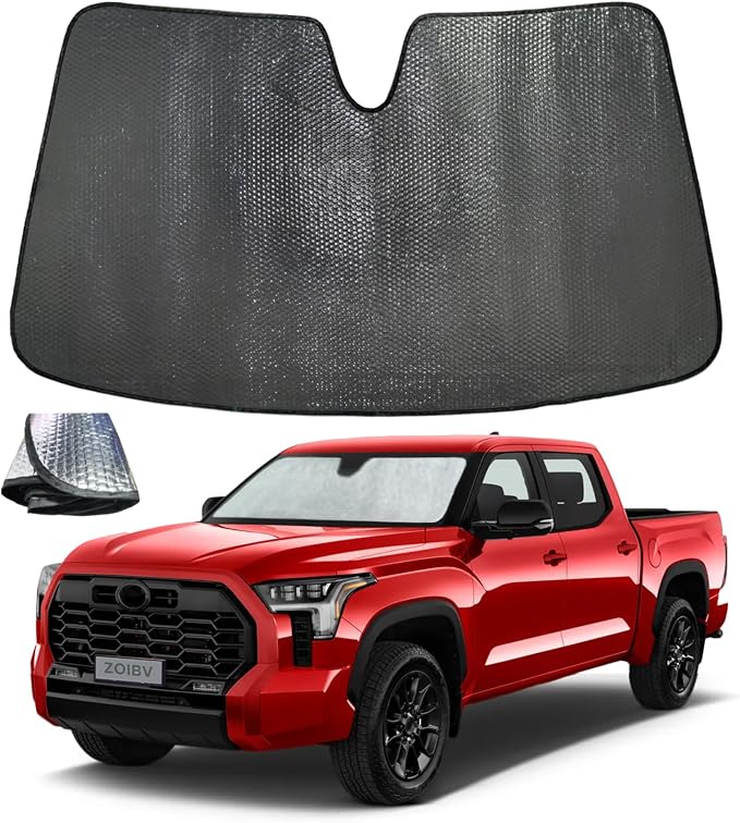 Car Windshield Sun Shade for Toyota Tundra Pikachu Truck 2022-2025 Front Window Sunshade Sun Visor Protection Cover Accessories -5-Layer Bubble Foldable Thicken Blocks Heat & UV Rays