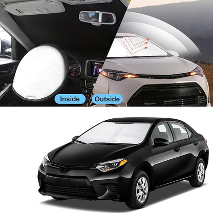 TINGLU Sun Shade for Toyota Corolla 2014-2019 Accessories Windshield Sun Shade Window Shade UV Rays Protection Sun Visor Cover with Steering Wheel Sunshade Storage Bag