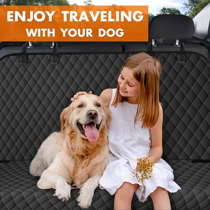 NECKORY Backseat Cover for Dogs, Waterproof and Non-Slip Pet Bench Seat Covers, Car Seat Protector for Back Seat, Universal Size Rear Car Seat Cover Fits Cars, Trucks and SUVs, M-Black