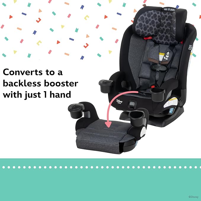 Disney Baby EverSlim 4-in-1 Convertible Car Seat, Vintage Mickey Mouse