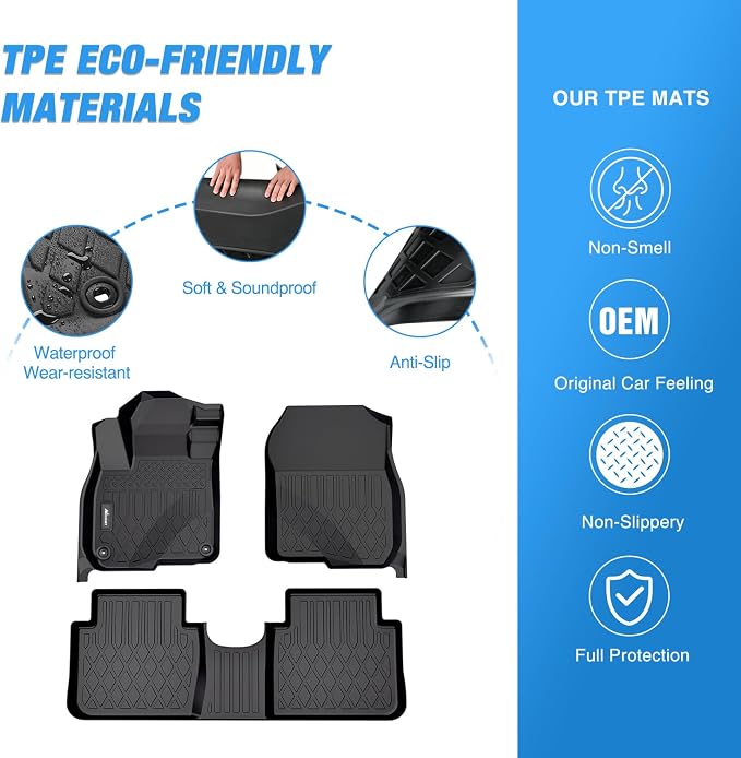 Nilight TPE Floor Mats for Honda CRV (CR-V) 2017 2018 2019 2020 2021 2022,All Weather Custom Fit Heavy Duty Floor Liners