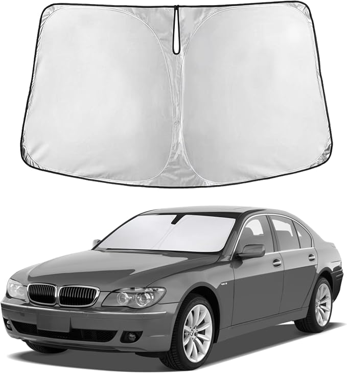 EcoNour Windshield Sunshade Compatible for BMW 7 Series 2001-2006, 2007, 2008, Sun Visor for Front Windshield & Window Sun Shade Cover, UV Heat Blocker & Protector, Car Accessories