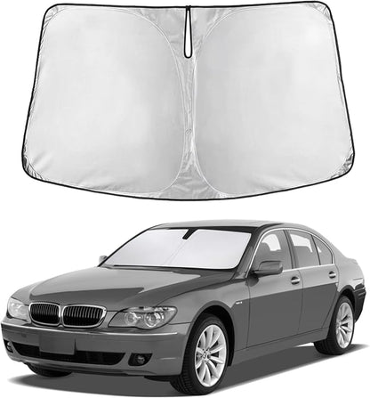 EcoNour Windshield Sunshade Compatible for BMW 7 Series 2001-2006, 2007, 2008, Sun Visor for Front Windshield & Window Sun Shade Cover, UV Heat Blocker & Protector, Car Accessories