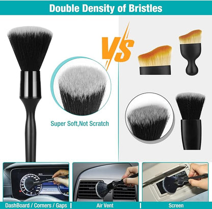 Luscinum Car Interior Duster Detailing Cleaning Gel Brushes Kit, Soft Dust Detail Crevice Brush Slime Putty Cleaner Accessories Tools for Dashboard,Air Vent,Panel,Leather