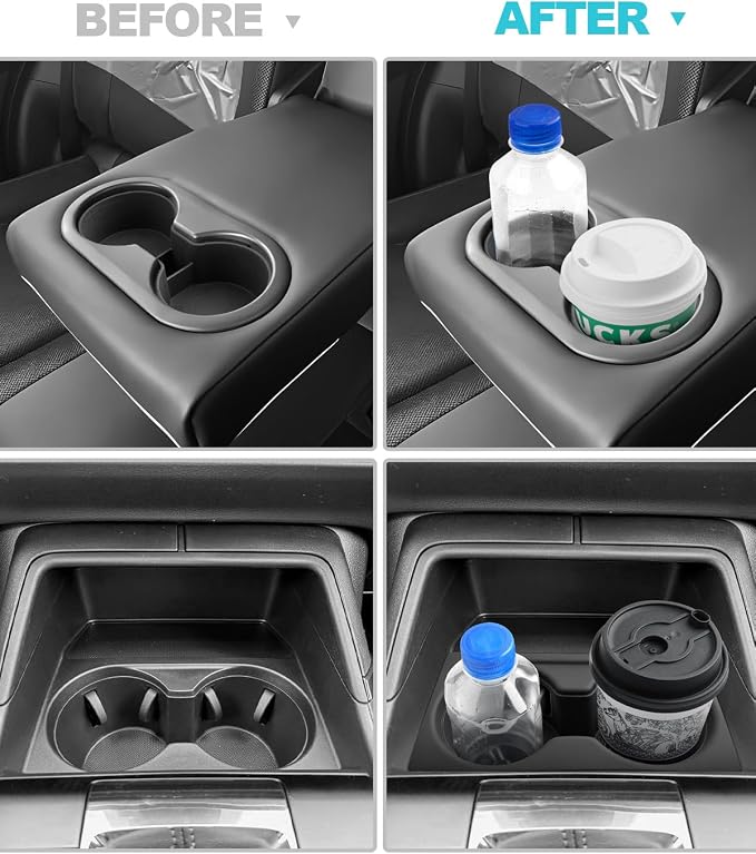 CDEFG 2Pcs for 2026 Mazda CX5 Center Console Organizer for 2026 Mazda CX-5 Accessories Silicone Front & Rear Cup Holder Insert