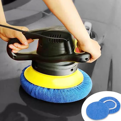 6 PCS Car Buffing Pads for 9-10 Inch Orbital Polisher, Microfiber Polishing Pad Buffer Polisher Bonnets, 9-10 Inch Polishing Pads Cover Waxing Pads for Car Detailing (Light Blue)