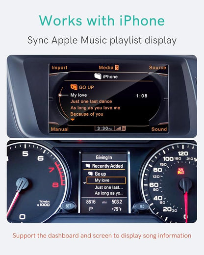 Bluetooth 5.0 Car Adapter for Audi with AMI Interface, Mercedes & Volkswagen with MDI Connector, Bluetooth Receiver with aptX-HD Sound for MMI 3G/3G+ System(Audi Symphony,Audi Concert)