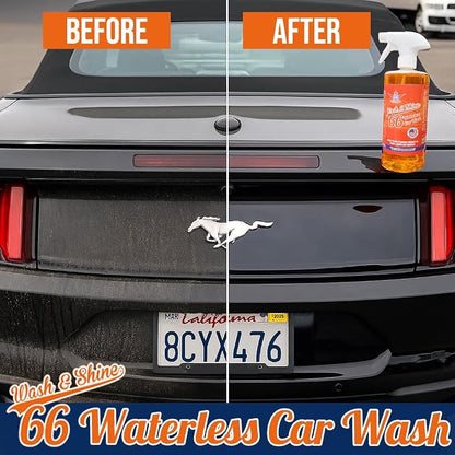 Shinykings Premium WATERLESS Car Wash with Ultra Car Shine Effect California Wash&Shine 66 | Powerful Car Wash Soap for All Surfaces | Scratch-Free & Biodegradable Car Cleaner | 1 GAL