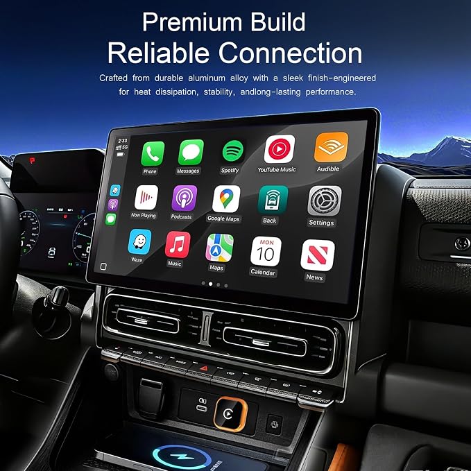 Wireless CarPlay Adapter & Android Auto Adapter, 2 in 1 Wired to Wireless CarPlay Dongle for iPhone & Android, Mini Plug & Play, Stable & No Latency, for iOS 10+ Android 11+ 2016+ Cars (Orange)