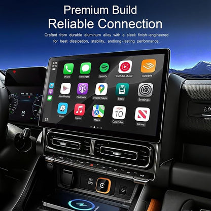 Wireless CarPlay Adapter & Android Auto Adapter, 2 in 1 Wired to Wireless CarPlay Dongle for iPhone & Android, Mini Plug & Play, Stable & No Latency, for iOS 10+ Android 11+ 2016+ Cars (Orange)