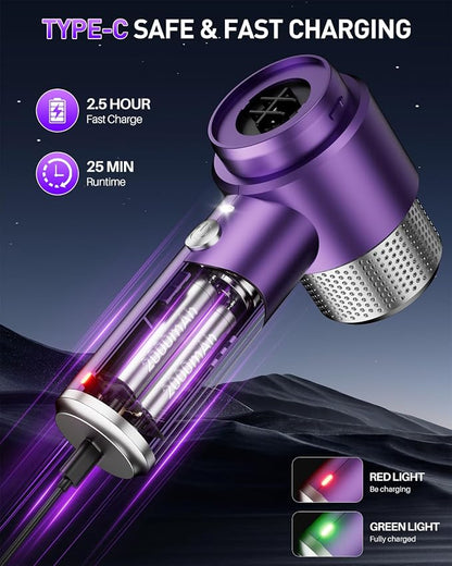 EYYA Handheld Car Vacuum Cleaner Cordless, 15000PA High Power Vacuum & Air Duster, 4-in-1 Portable Mini Vacuum with LED Light, Hand Held Vacuum Cleaner for Car Home Office
