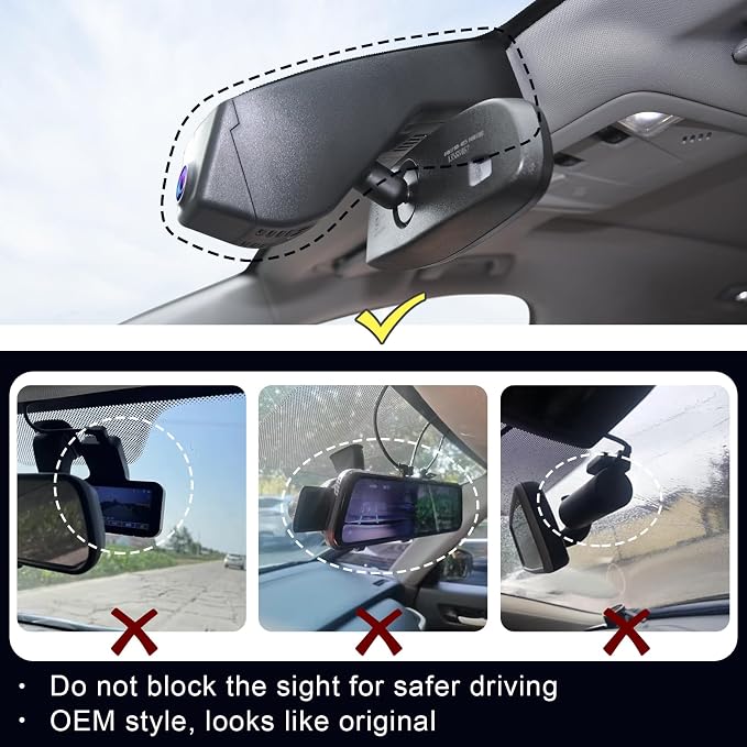 Mangoal Front 4K & Rear 1080p Dash Cam Custom fit for Cadillac XT5 2017-2026 XT6 2020-2026(Model A), UHD 2160P Video, WiFi, App, Loop Recording, Easy to Install, 128GB Card