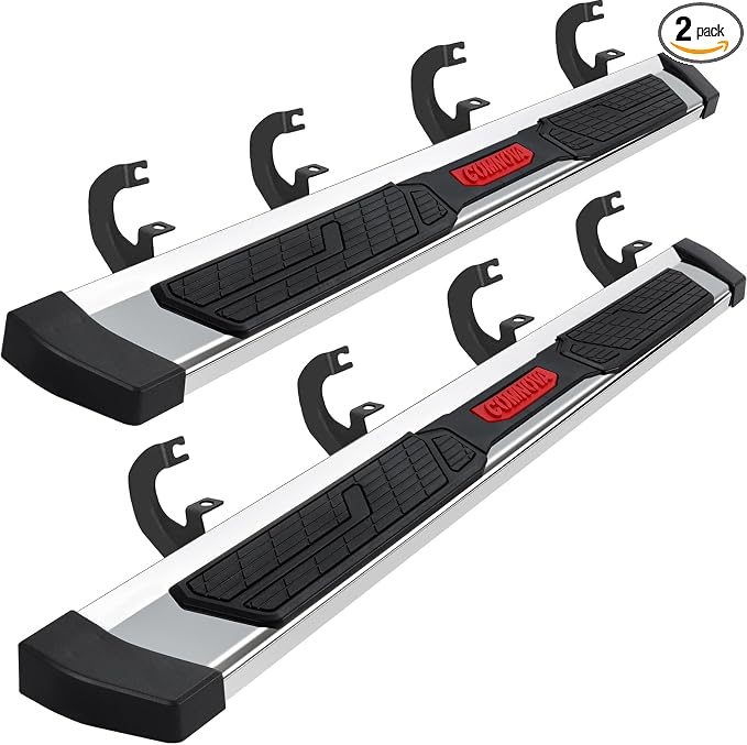 COMNOVA Running Boards Compatible with 2019-2026 Chevy Silverado/GMC Sierra 1500 Crew Cab, 2020-2026 Silverado/Sierra 2500HD 3500HD. 6 Inch High Light Stainless Steel Nerf Bars Step Bars.