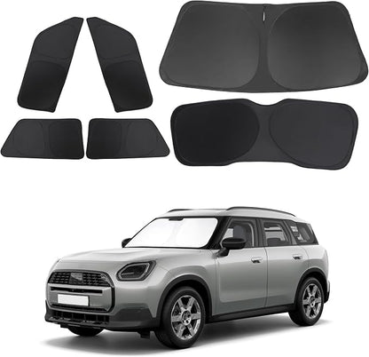 TINGLU Window Shades for Mini Countryman Cooper F66 SUV 2024-2026 Accessories Car Side Full Windows Rear Triangular Windshield Sun Shade Sun UV Rays & Privacy Protection for Camping 6PCS