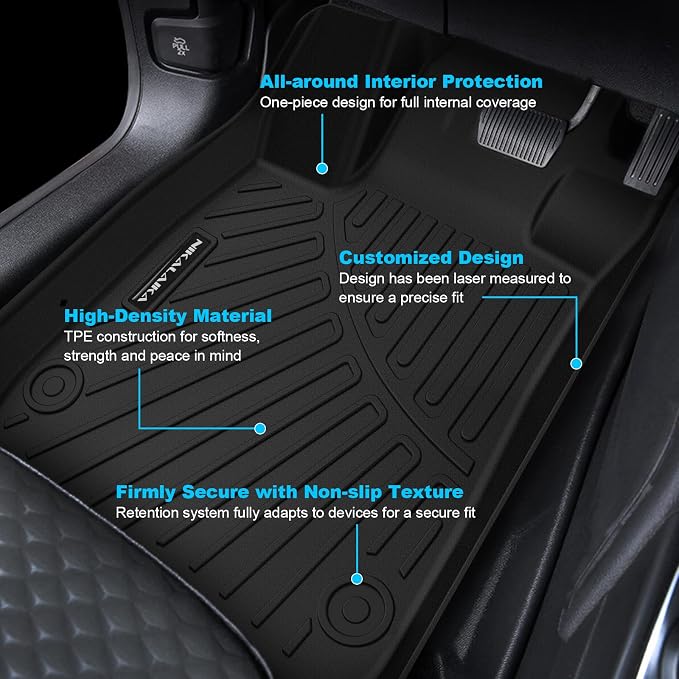 Floor Mats & Cargo Liner for 2025 2026 Toyota Camry (Include Hybrid) LE/SE/XLE/XSE All Weather Protection TPE Rubber Full Set Automotive Floor Liners Accessories, Odorless Anti-Slip, Black