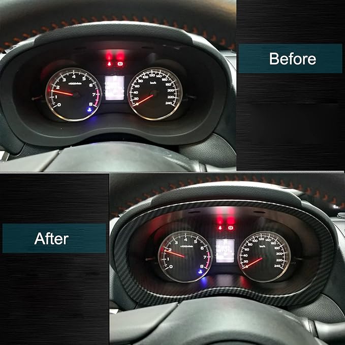 HIGH FLYING for Subaru WRX STI 2015-2021, Forester 2014-2018, XV Crosstrek 2013-2017 Car Interior Accessories Center Consoles Display Frame Cover Trim ABS Carbon Fiber Grain 1pc