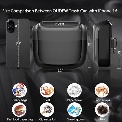 Car Trash Can with Lid，Built-in Storage Garbage Bag，Leakproof Vehicle Trash，Car Accessories for Interior,Mini Garbage Bin for Automotive, Home, Office, Kitchen, Bedroom，with 30pcs Trash Bags