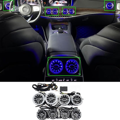 7 Colors Air Vent Ambient Light Fits for Mercedes Benz W222 S-Class 2014-17 | W222 ambient light led ac vents, Sync with car's factory ambient lighting, Complete your cabin's luxury feel, 8 air vent glow