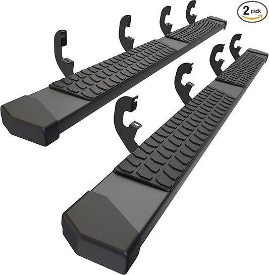 Crew Cab Running Boards Side Steps Compatible with 2019-2026 Chevy Silverado & GMC Sierra 1500 (Excl 2019 Ld/Lt), 2020-2026 2500 HD 3500 HD, Black Textured Aluminum Nerf Bars