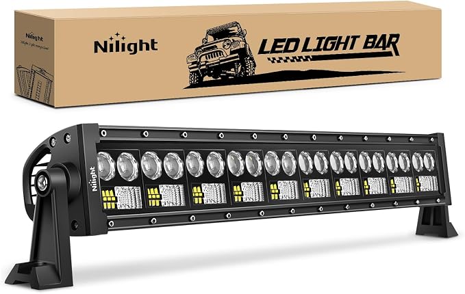 Nilight LED Light Bar 22Inch 150W 7D 15000LM Double Row Flood Spot Combo Off Road Driving Lights Super Bright for Truck Golf Cart SUV ATV UTV Boat