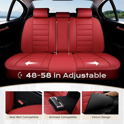 Coverado Car Seat Covers Full Set, Seat Covers for Cars, Front Seat Covers and Back Seat Cover Waterproof Leather Automotive Seat Cover, Universal Car Interior Protectors Cushion for Most Cars