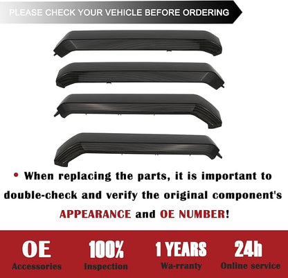 TQPONLY Interior Inner Door Handle Cover Trim | Fits 2015-2020 Ford F150 SuperCrew Truck Accessories Replacement | 1 Set Front and Rear Door Armrest Pull Handle (Black Wood Grain)