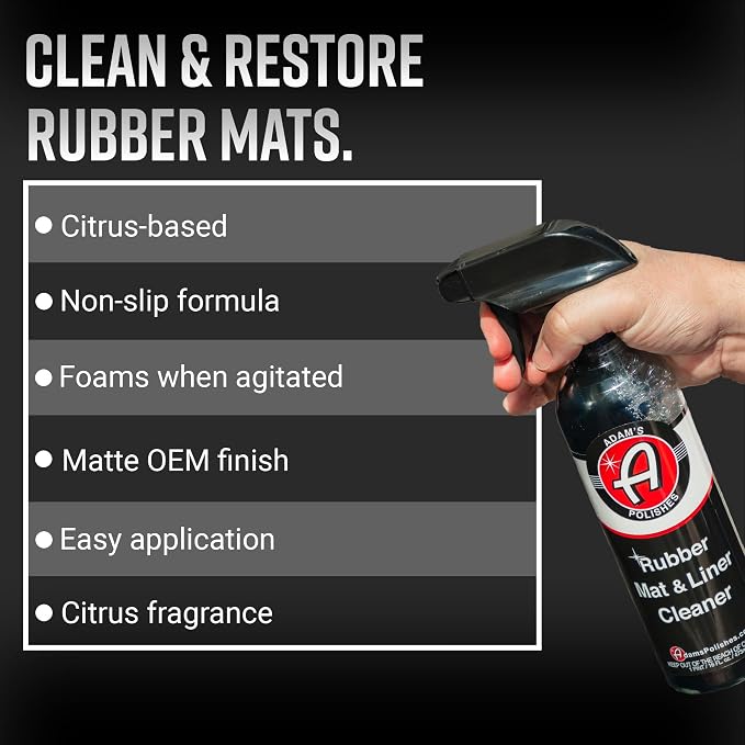 Adam's Polishes Rubber Mat & Liner Cleaner (Gallon) Protectant & Rubber Floor Mat Cleaning Solution for Car Detailing, Deep Cleans & Restores Mats, Truck Bed Cargo Liners
