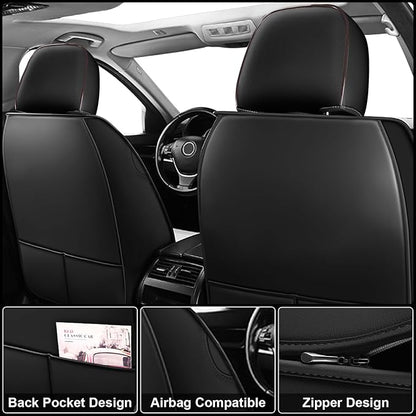 Seat Covers Fit for Nissan Rogue 2015-2026, Breathable and Comfortable Leather Car Seat Cover, Standard Waterproof Cushion Cover Auto Interior Accessories (Black Brown)